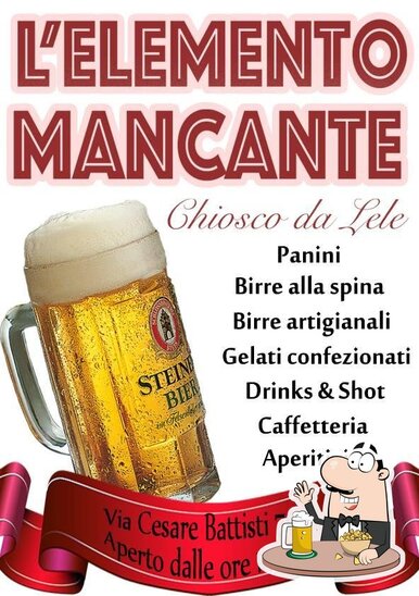 Puoi ordinare un rinfrescante bicchiere di birra chiara o scura.