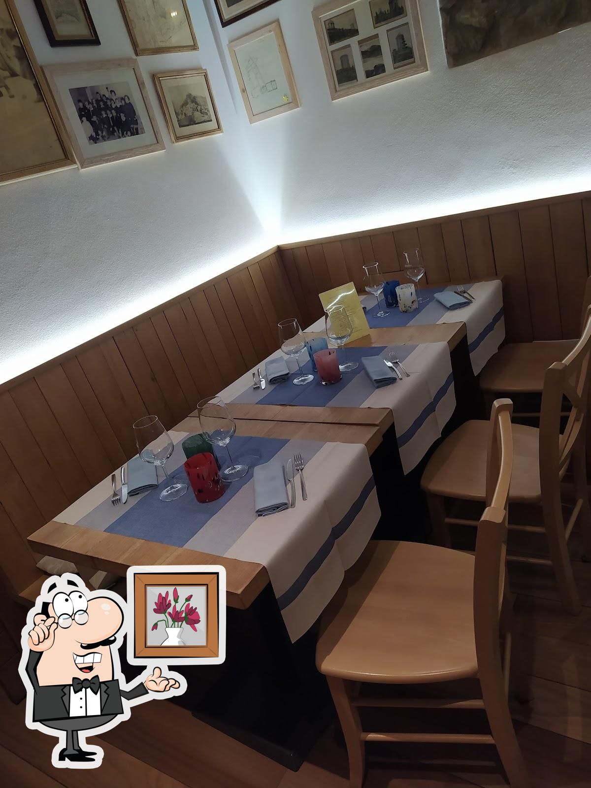 Gli interni di Osteria Il Forte.