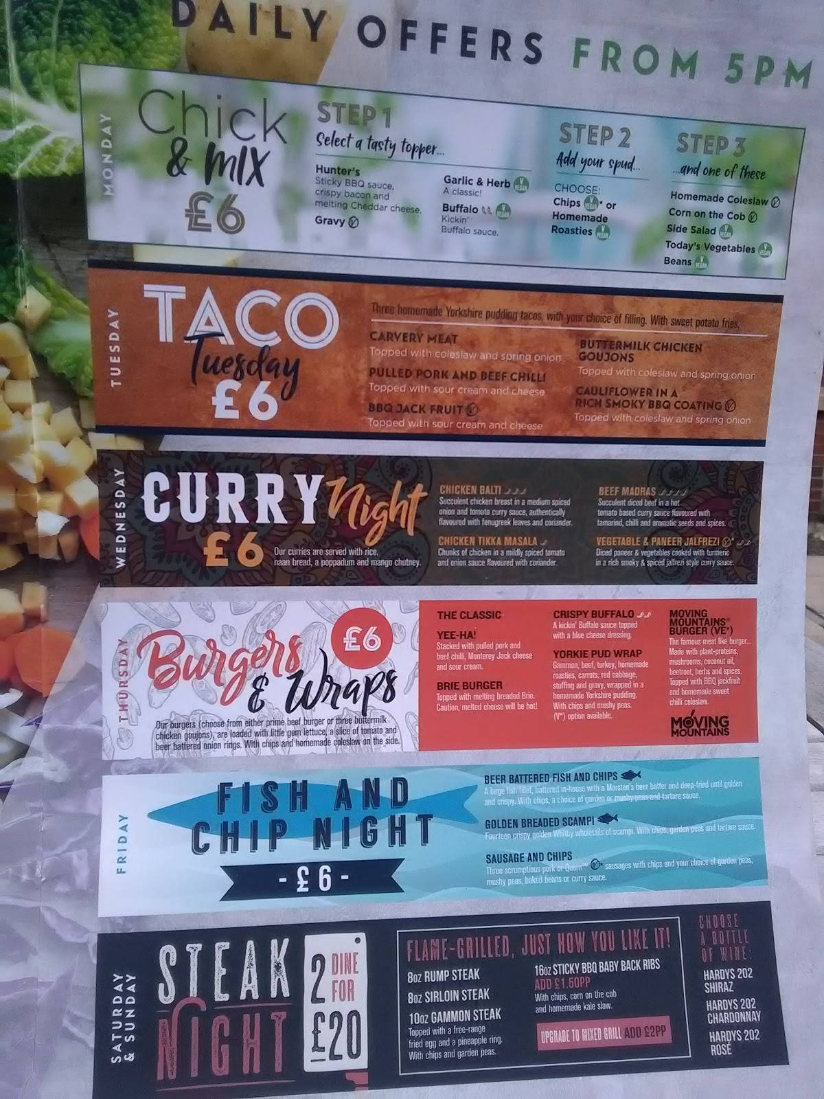 Menu at Alders pub & bar, New Ollerton, Worksop Rd