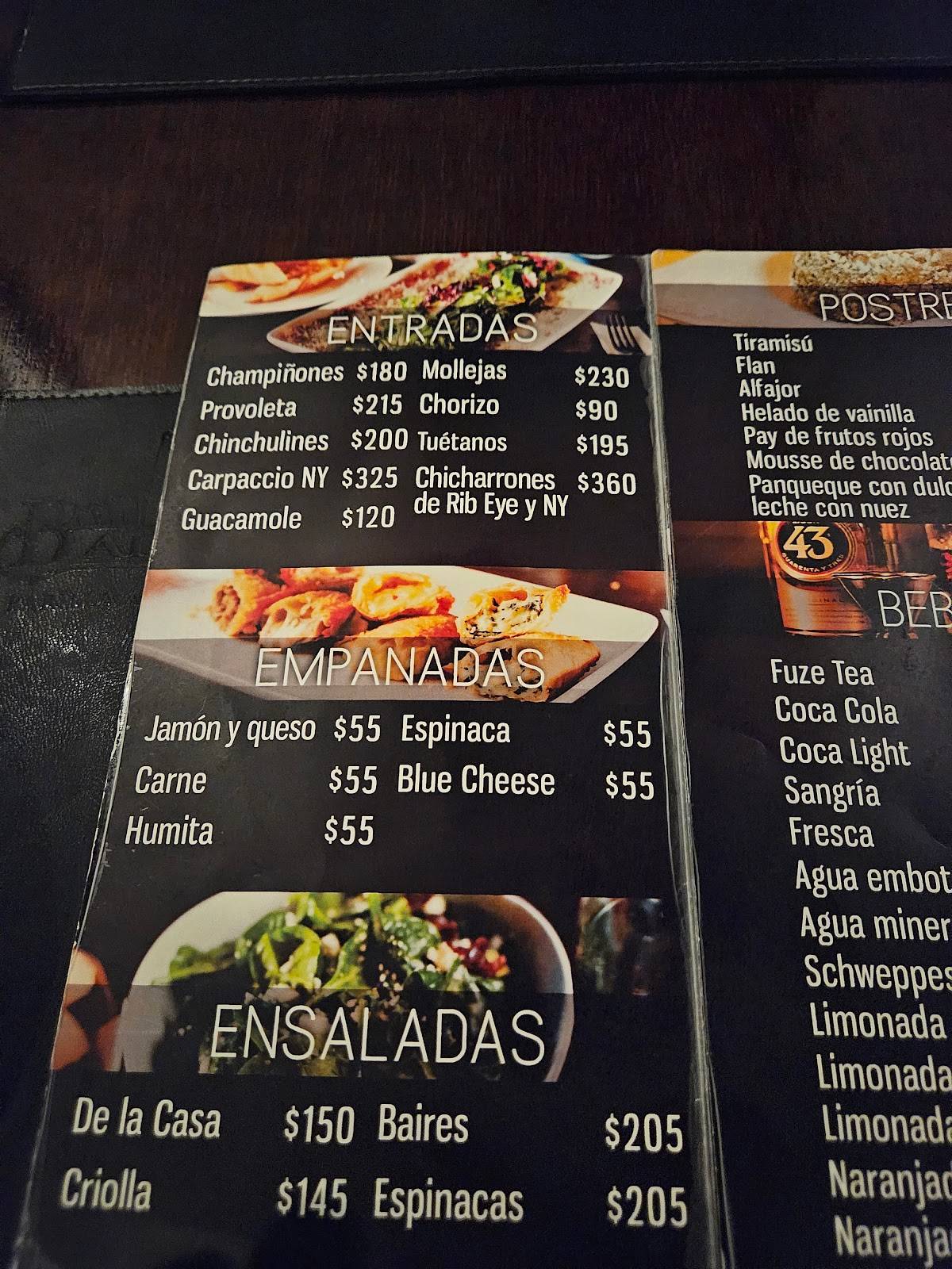 Menu at Baires Parrilla Argentina, Mexicali, Calz. Justo Sierra 1221