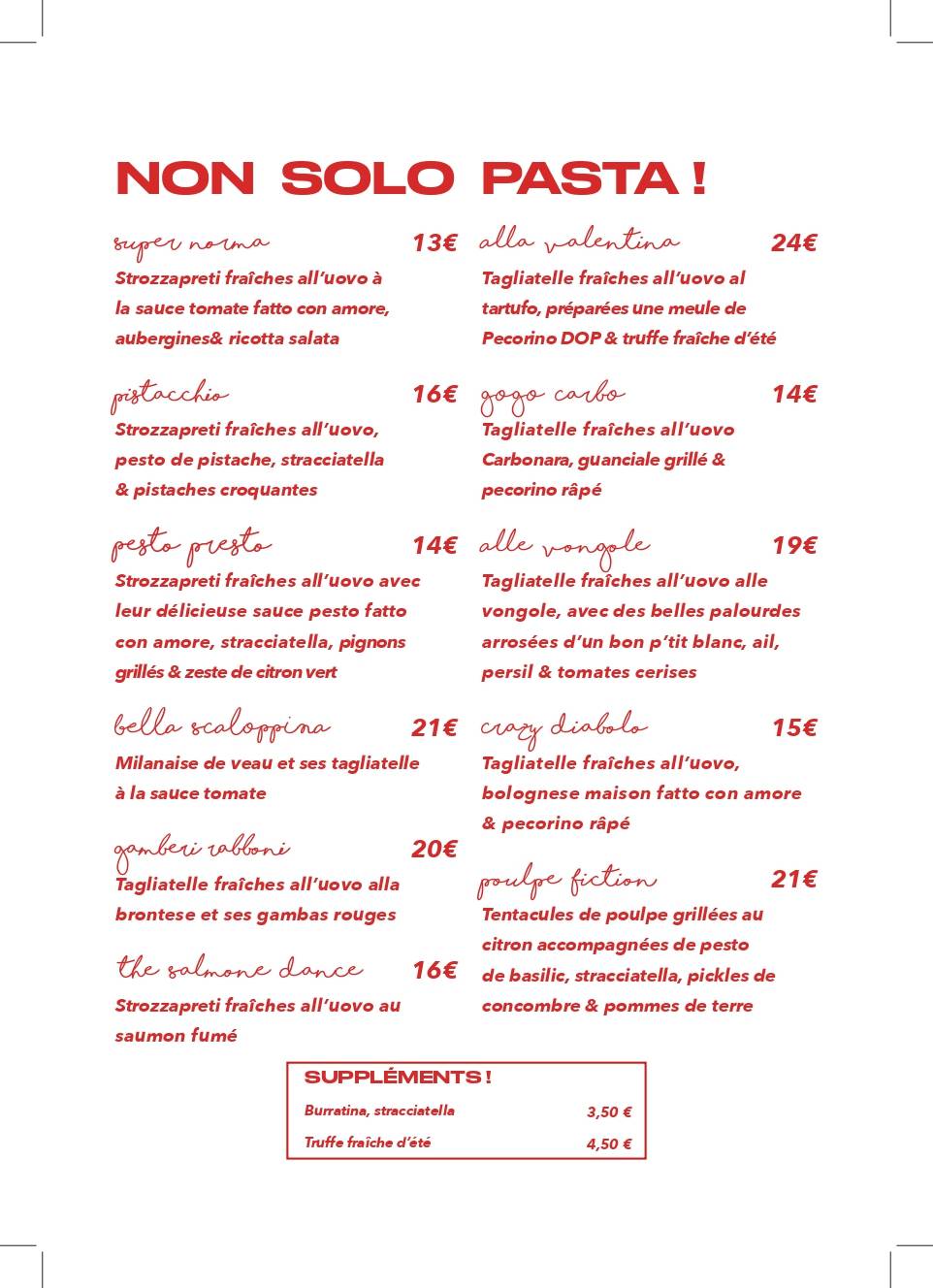 Menu au GRUPPOMIMO Restaurant Italien à BoulogneBillancourt Pizza