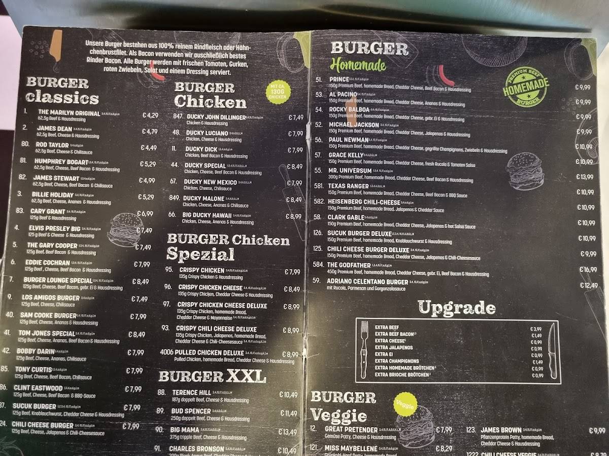 Speisekarte von Burger Lounge Quickborn restaurant, Quickborn