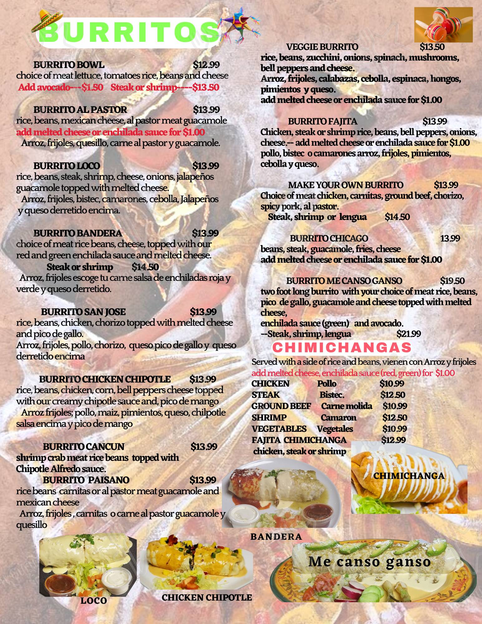 Menu at Burrito Loco Pizza and Grill pizzeria, WilkesBarre