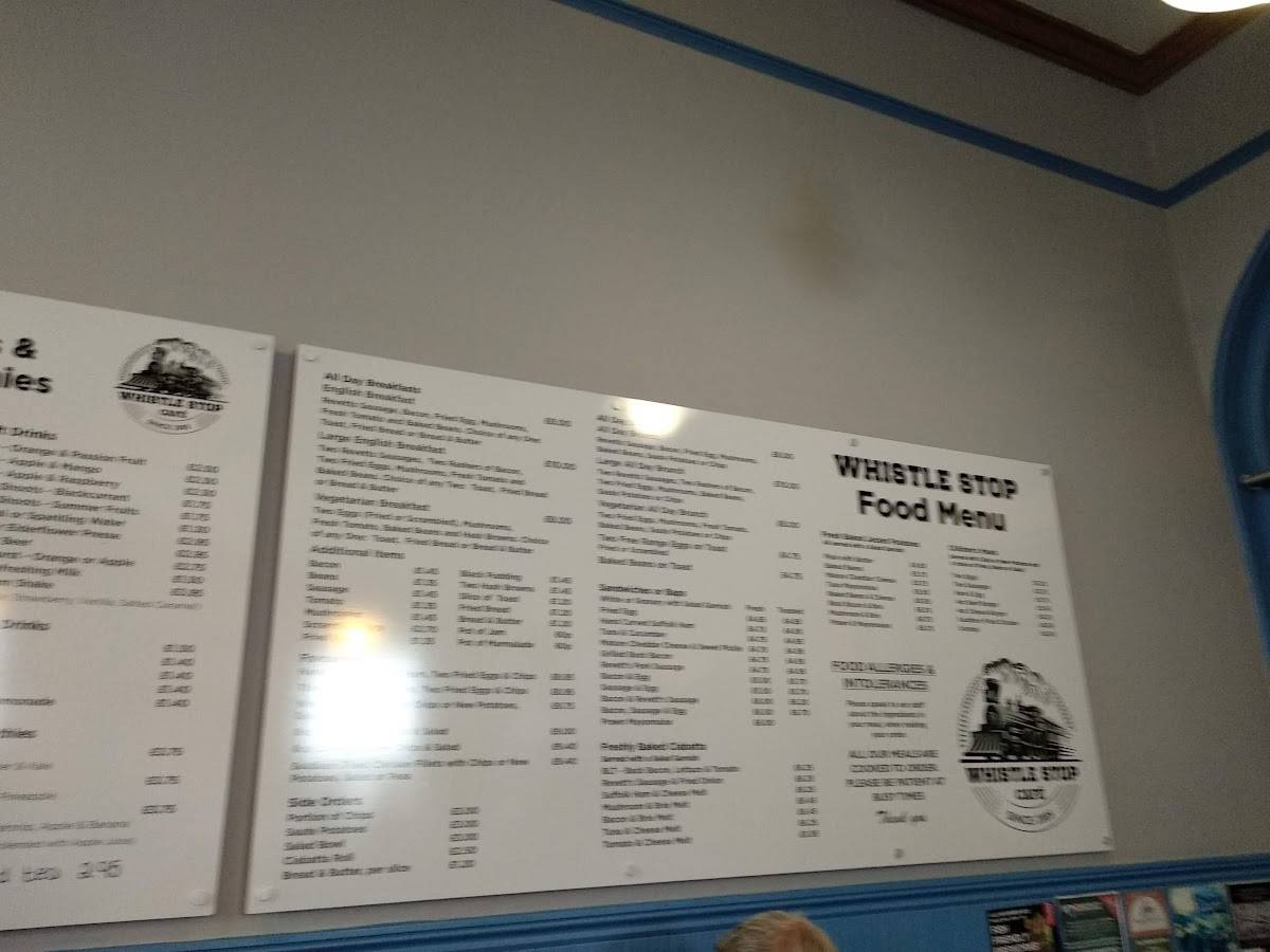 Menu at The Whistlestop Cafe, Woodbridge