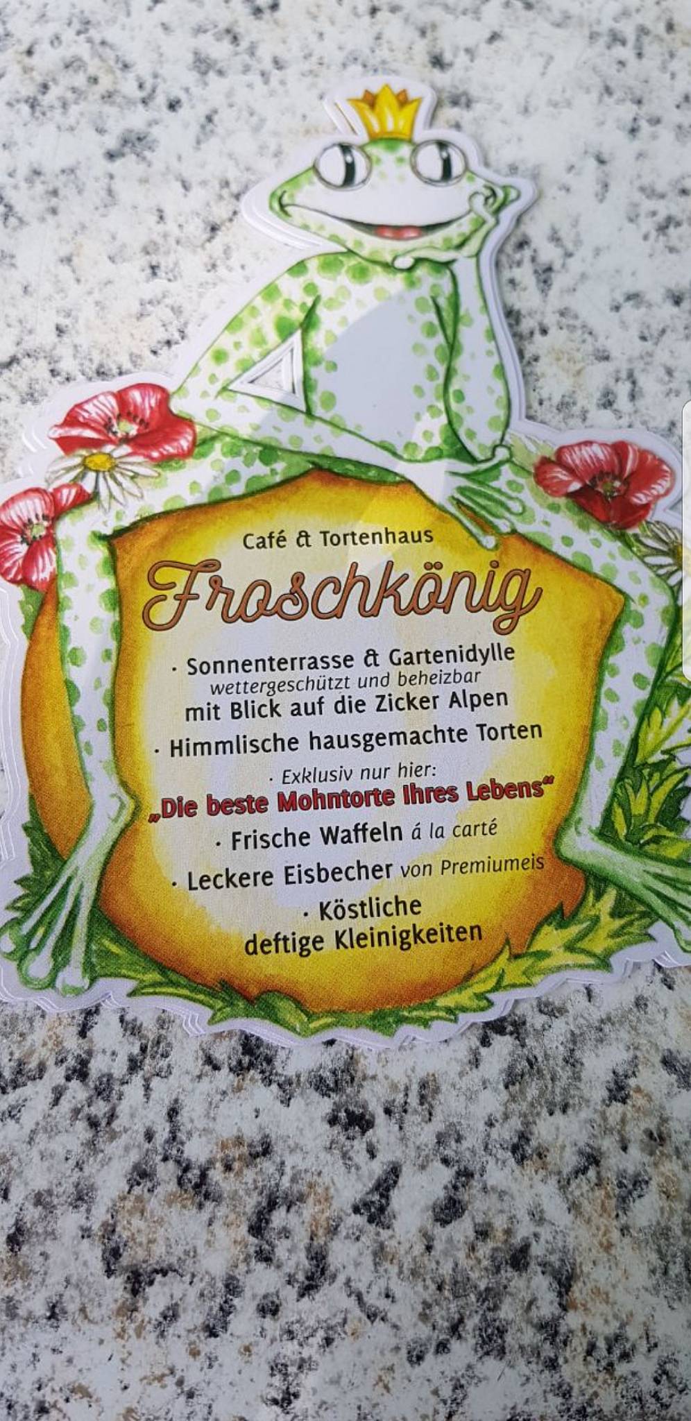 Speisekarte von Café &amp; Tortenhaus &amp;quot;Froschkönig&amp;quot; cafe, Middelhagen