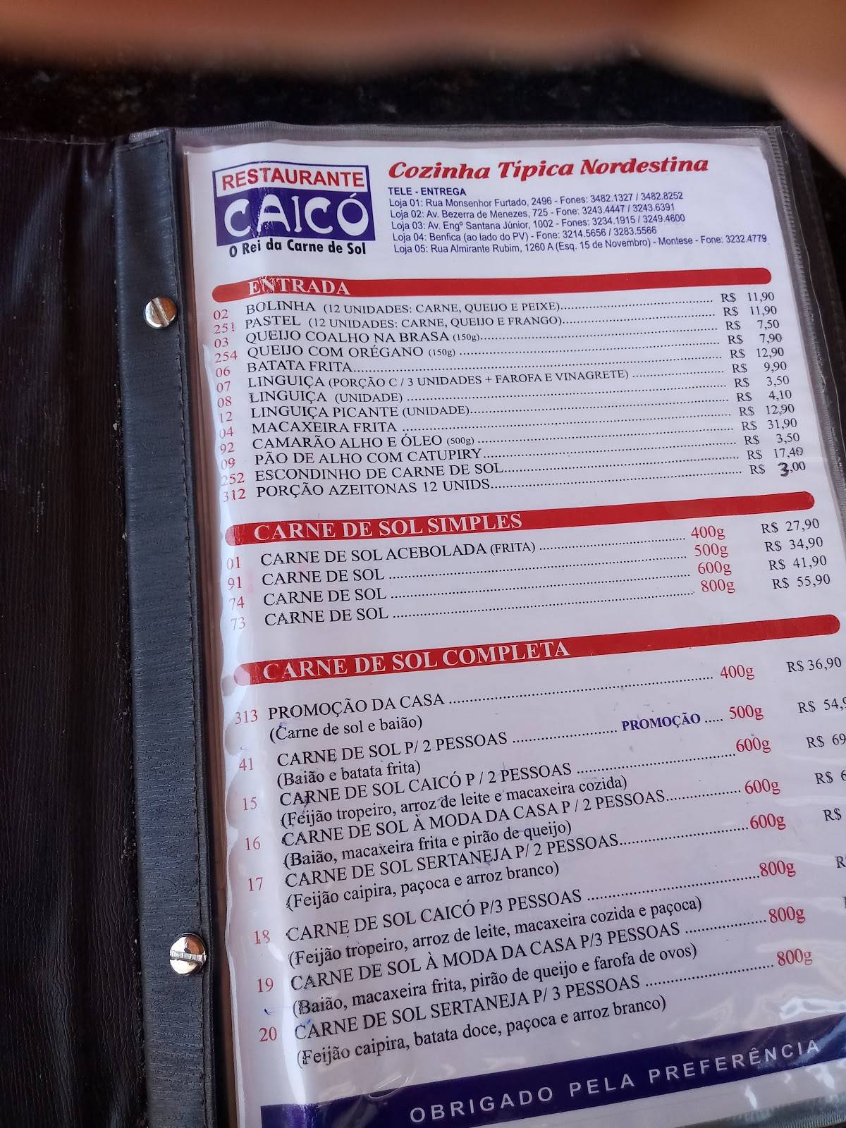 Menu em Caicó restaurante, Fortaleza, Av. Bezerra de Menezes