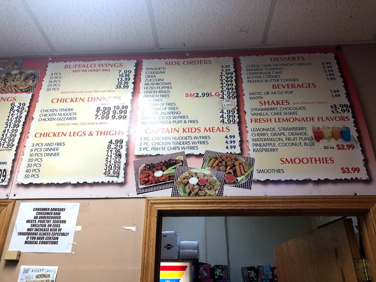 Menu at Captain Fresh Fish & Chicken restaurant, Kankakee