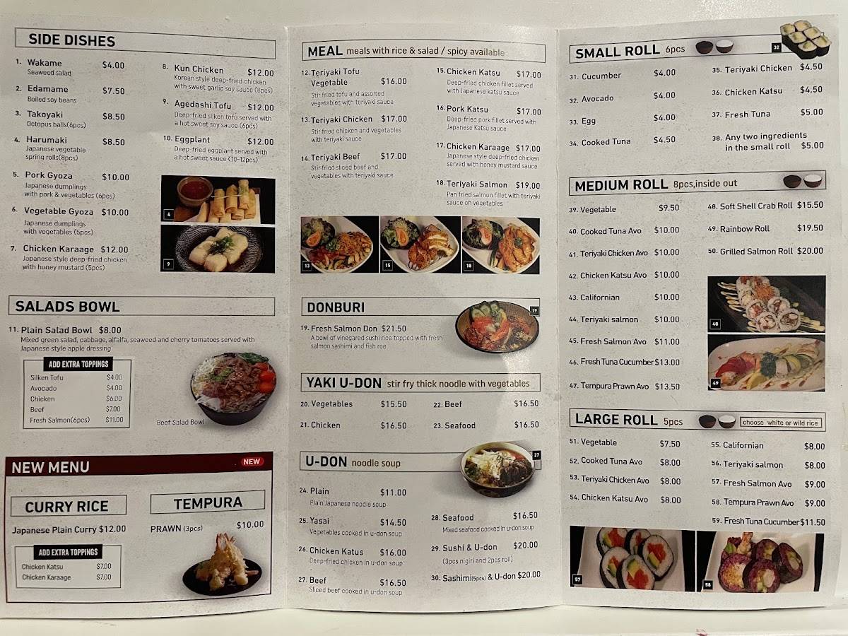 Menu At Sushi Kun Restaurant, Clovelly