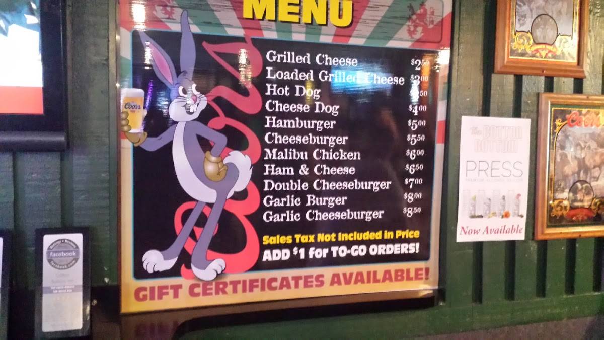 Menu at Cotton Bottom Inn pub & bar, Salt Lake City, E 6200 S