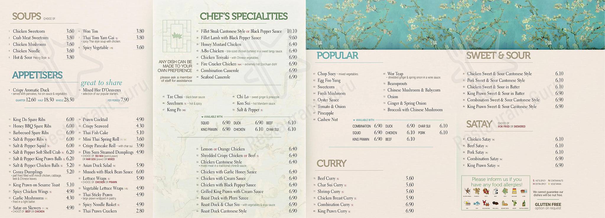 Menu at The Cotton House Chinese & Thai Restaurant, Bonnybridge
