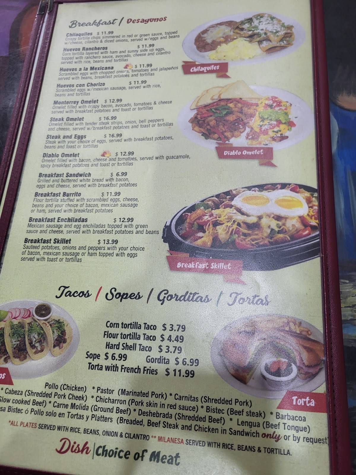 Menu at Del Carmen Mexican Store & Restaurant, Dade City