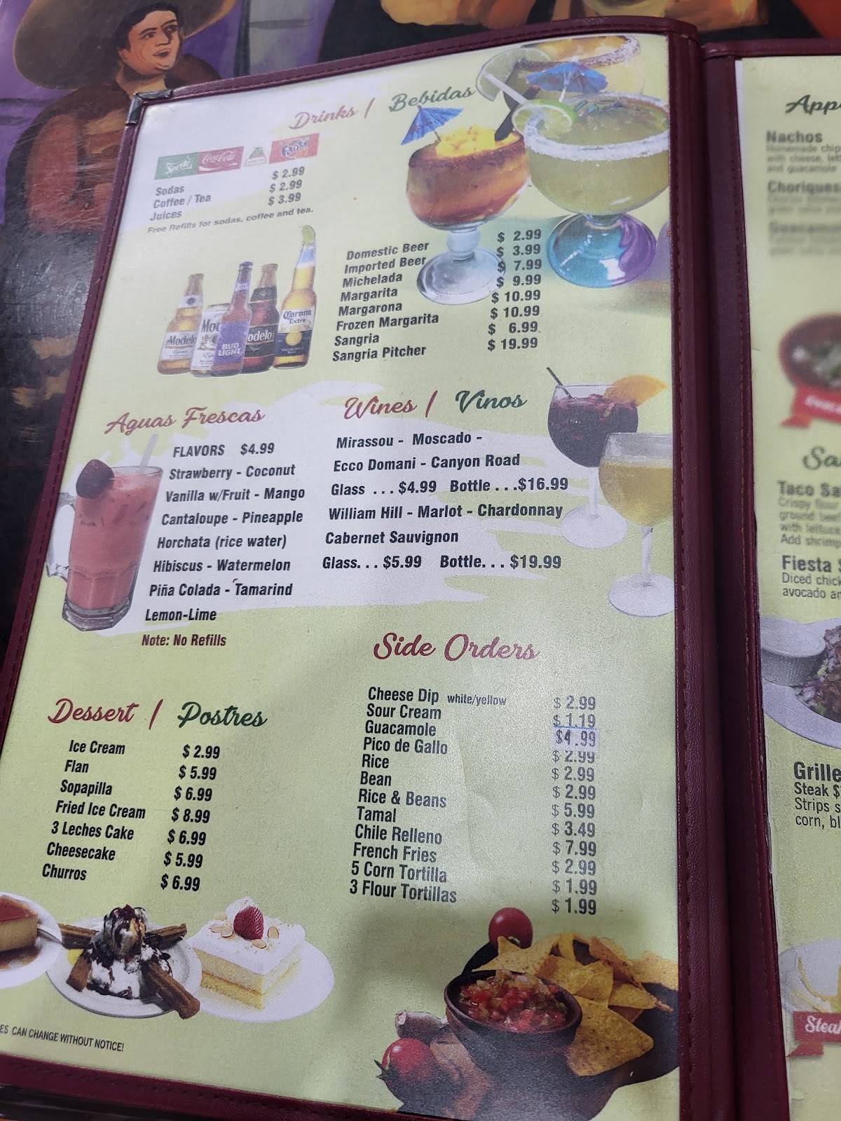Menu at Del Carmen Mexican Store & Restaurant, Dade City