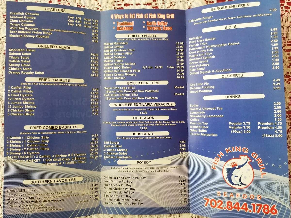 Menu at Fish King Grill restaurant, Las Vegas, 500 E Windmill Ln 145