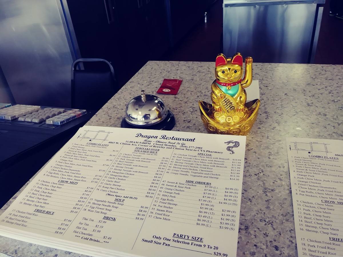 Menu at Dragon Chinese Food restaurant, Fresno