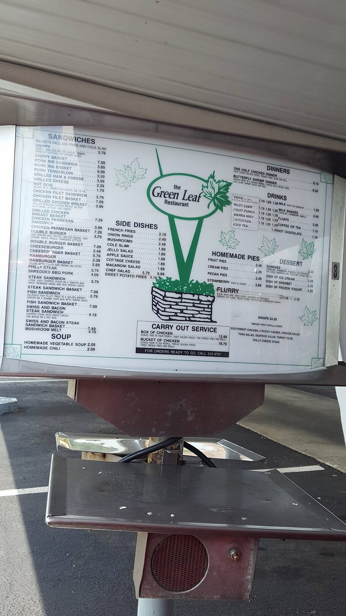 Menu at Green Leaf Restaurant, Wooster