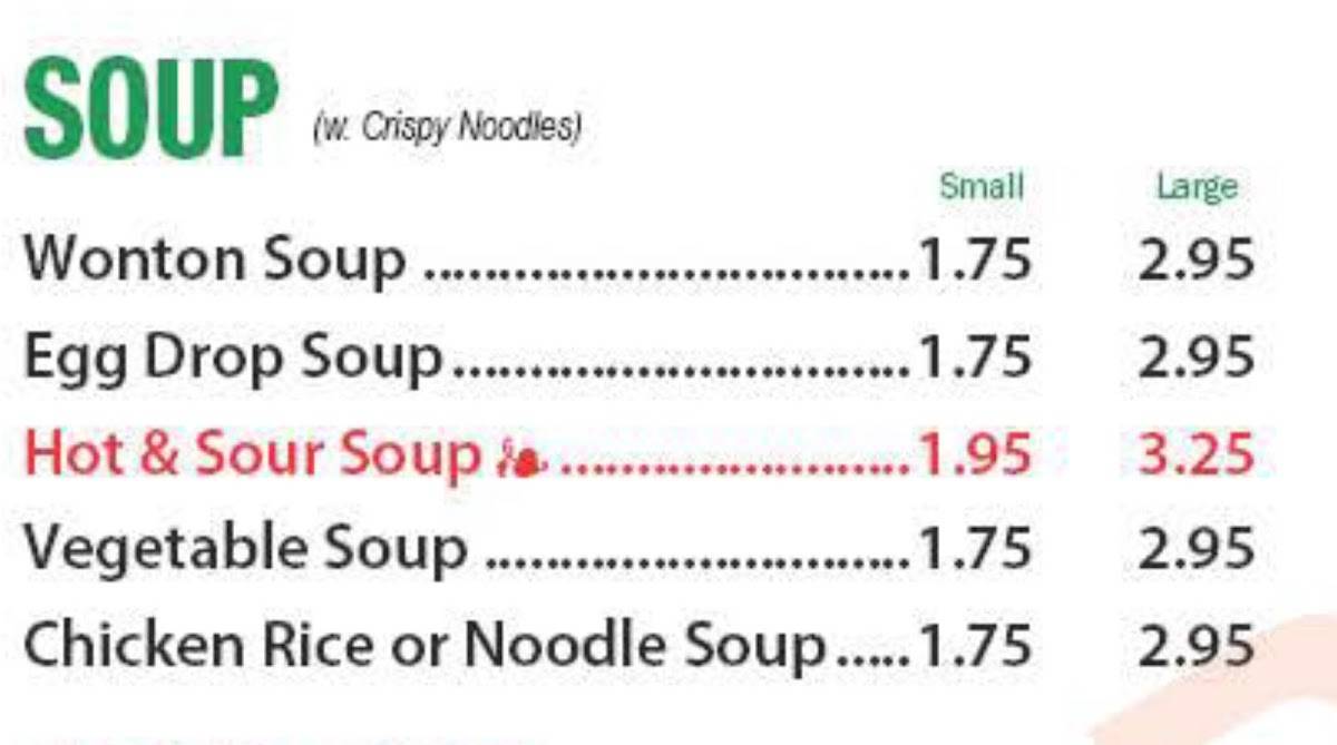 Menu at Green Tea Chinese Drive Thru restaurant, Green Bay, E Mason St