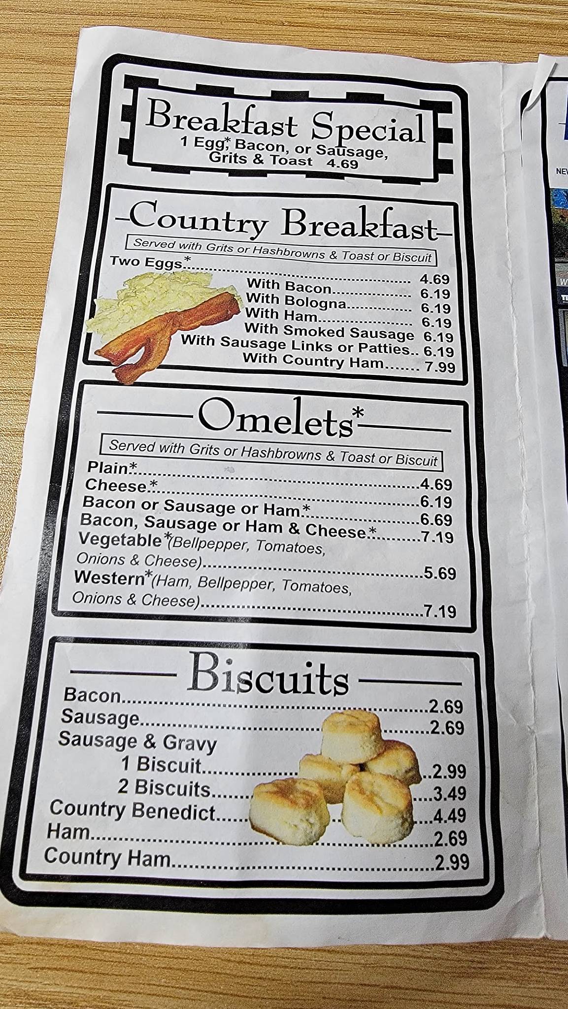 Menu at Guignard Diner restaurant, Sumter