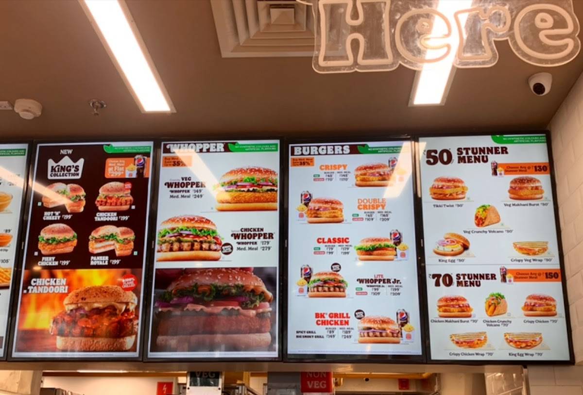 Menu at Burger King, Guwahati, Ground Floor, Prithvi Center, GS Rd