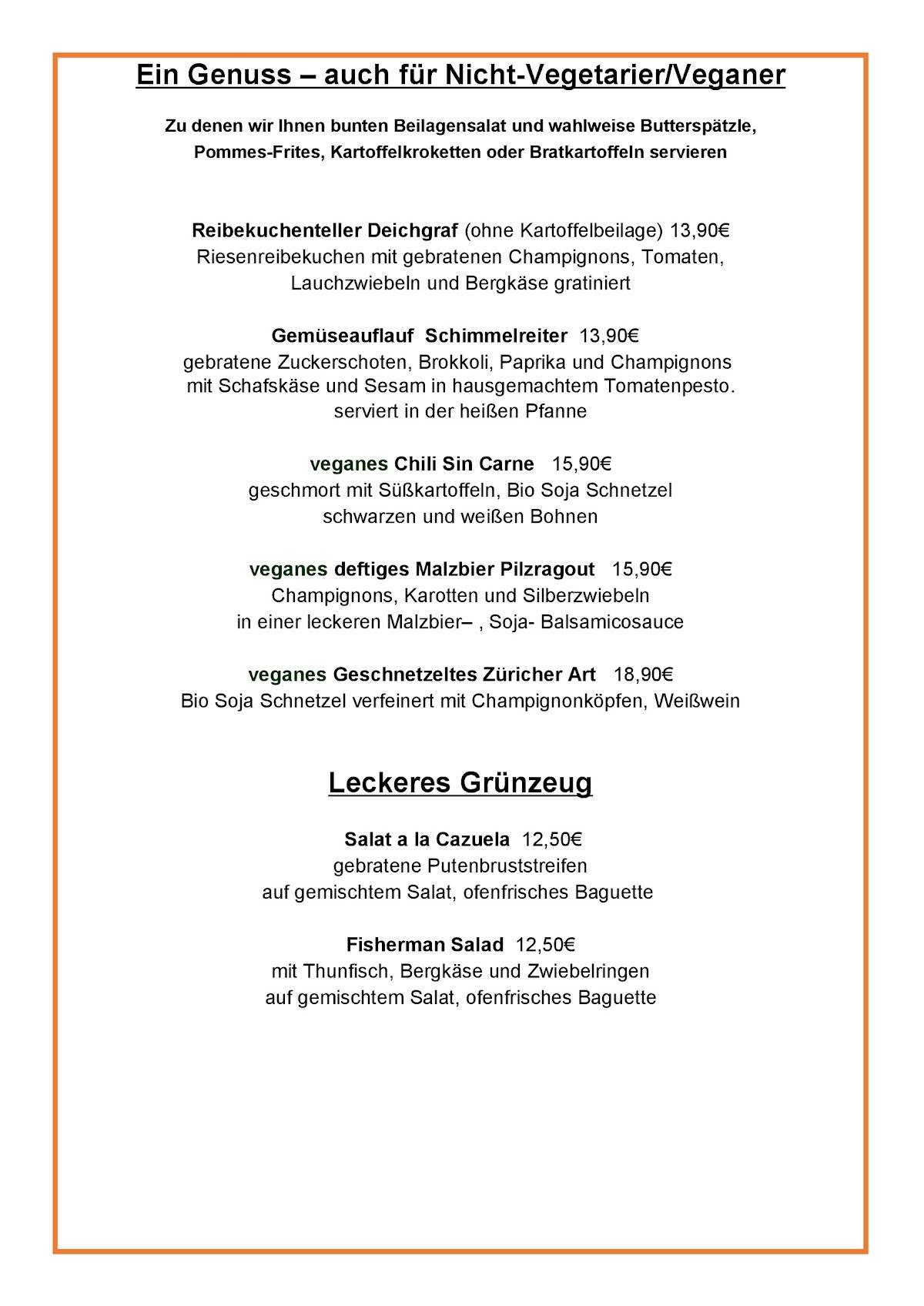 Speisekarte von Ingo's Flammerie restaurant, Gangelt, Hoferstrasse 30