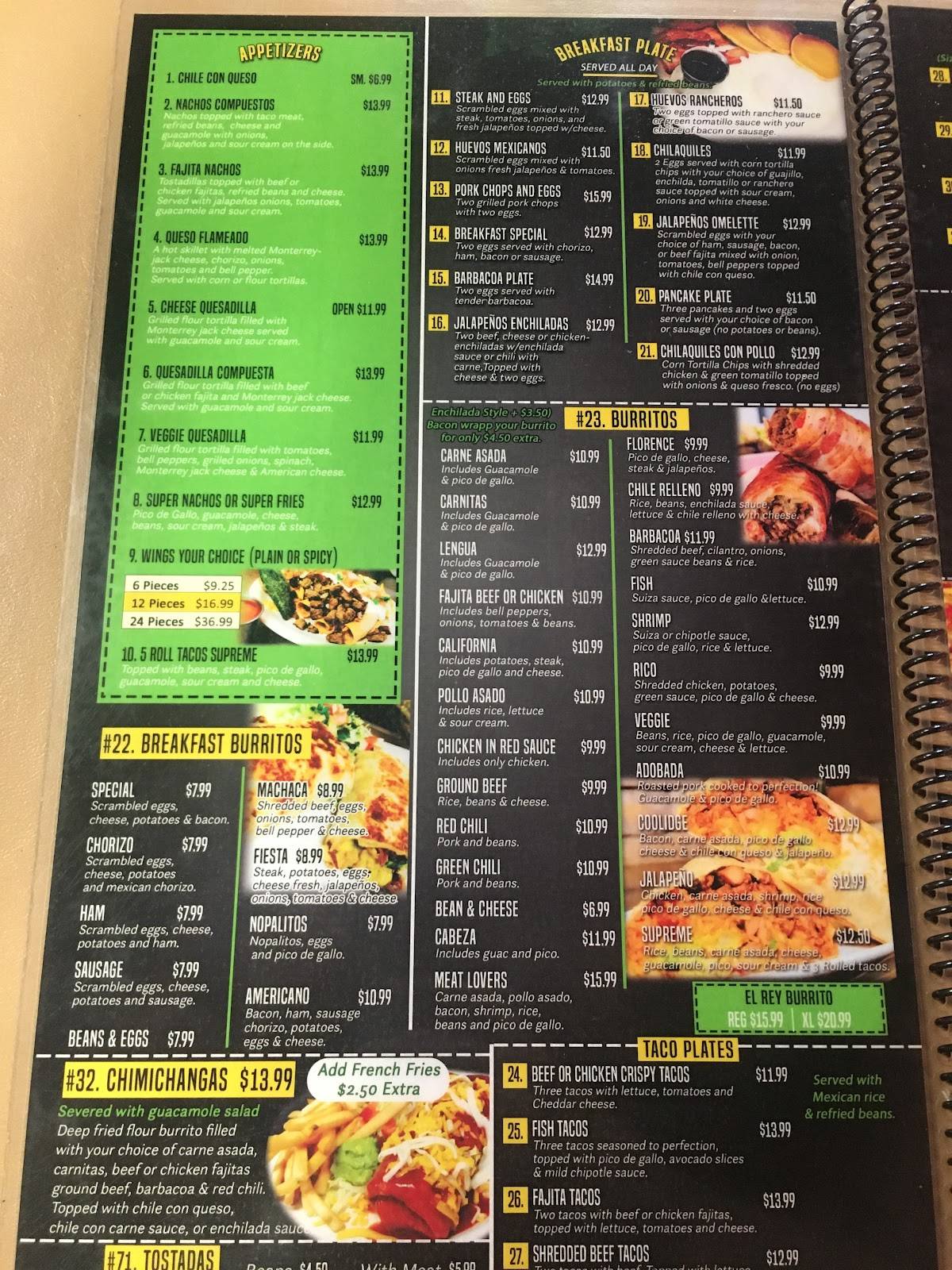 Menu at Jalapeños 2 Restaurant, Coolidge