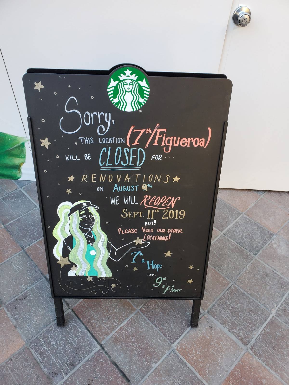 Menu at Starbucks cafe, Los Angeles, Ernst & Young