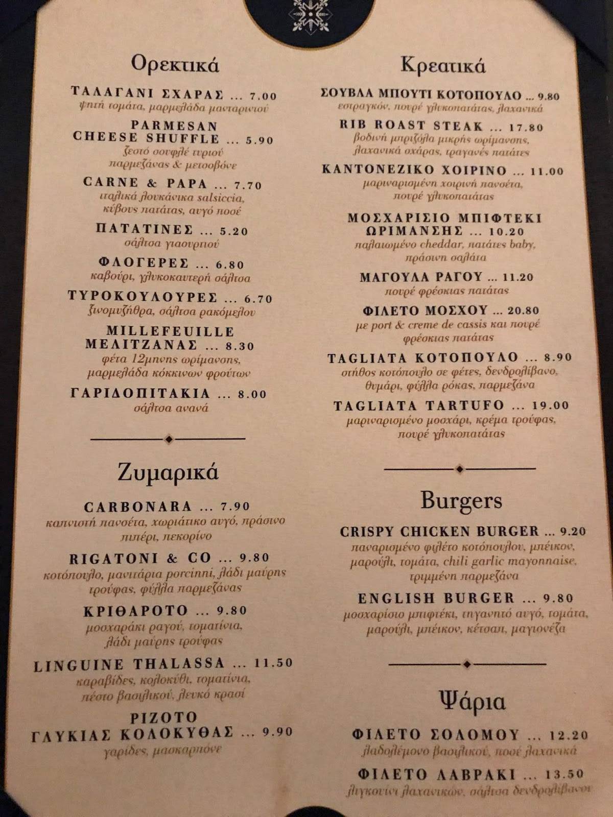 Menu at Malt Fine Dining & Spirits, Korydallos