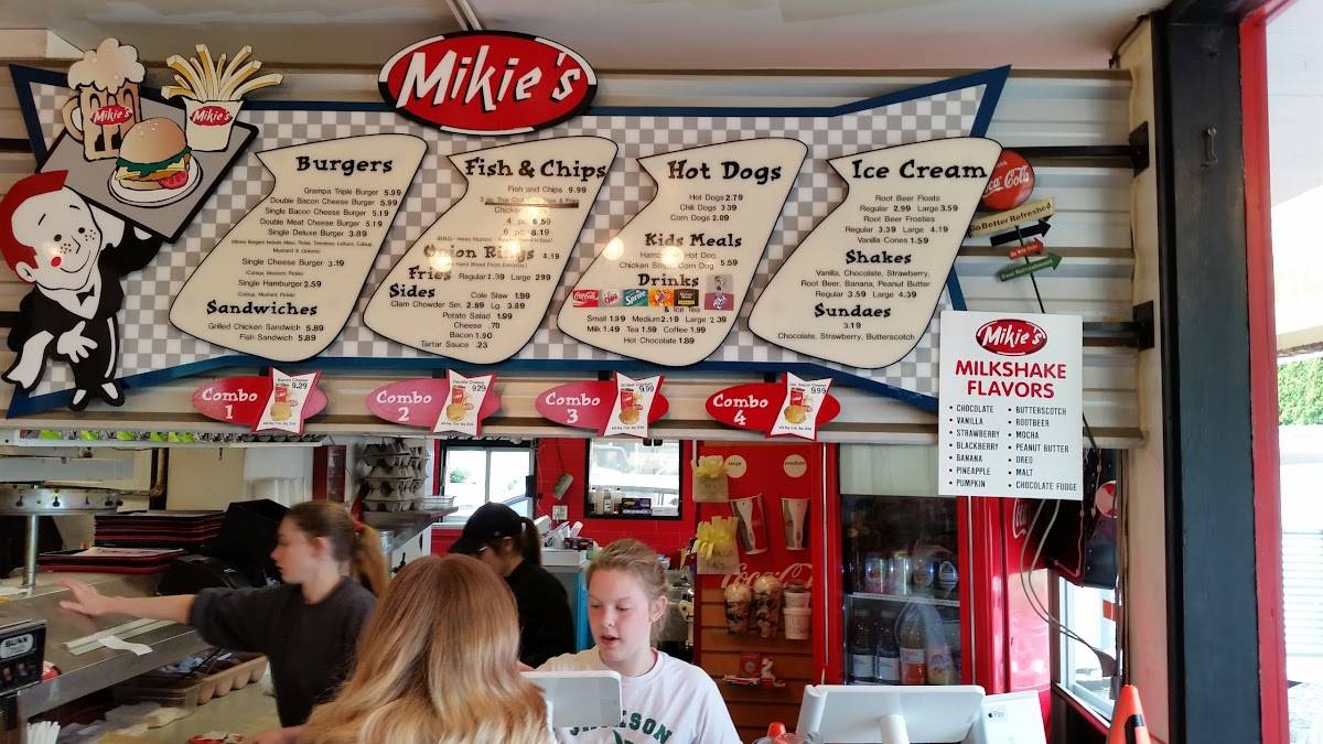 Menu at Mikie's restaurant, Everett