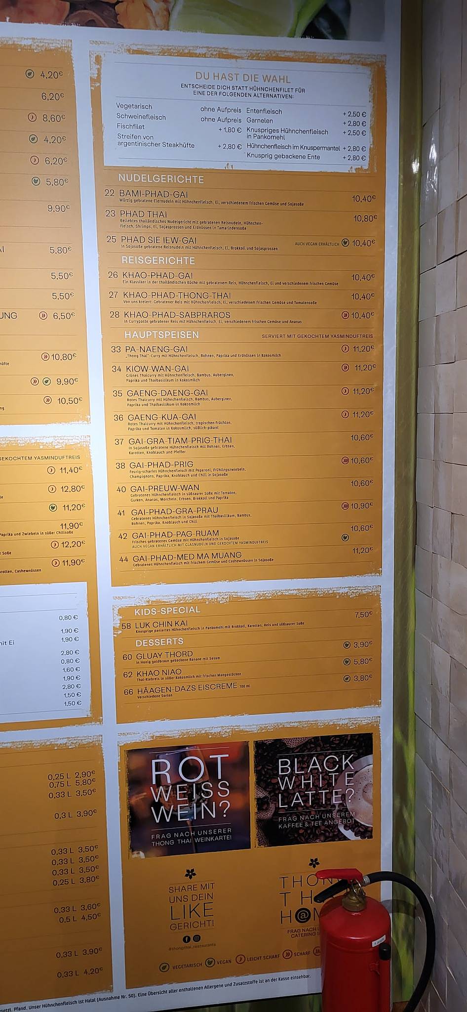 Speisekarte von Thong Thai restaurant, NeuIsenburg, Dornhofstraße 71