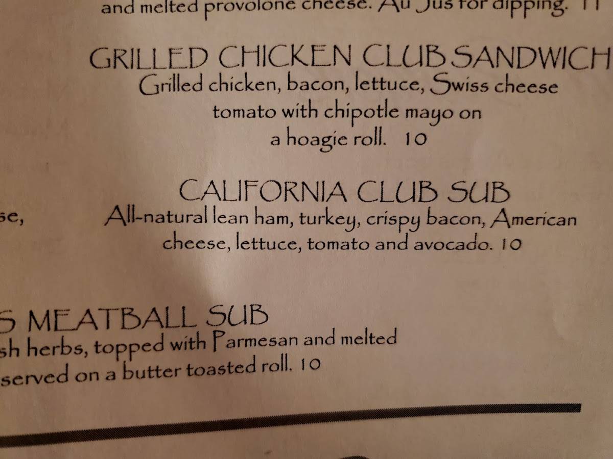 Menu at J.P. Henry's Restaurant, Parkersburg