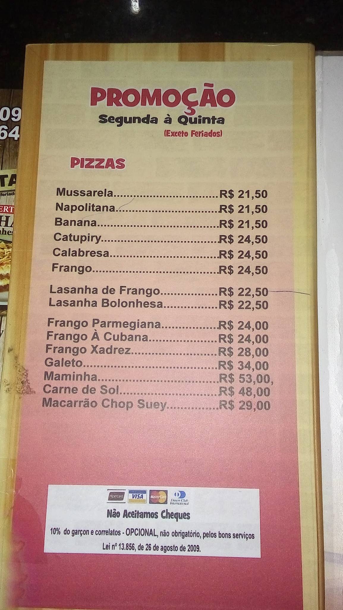 Menu em Passira Pizzaria e Restaurante Recife Estr de Belém