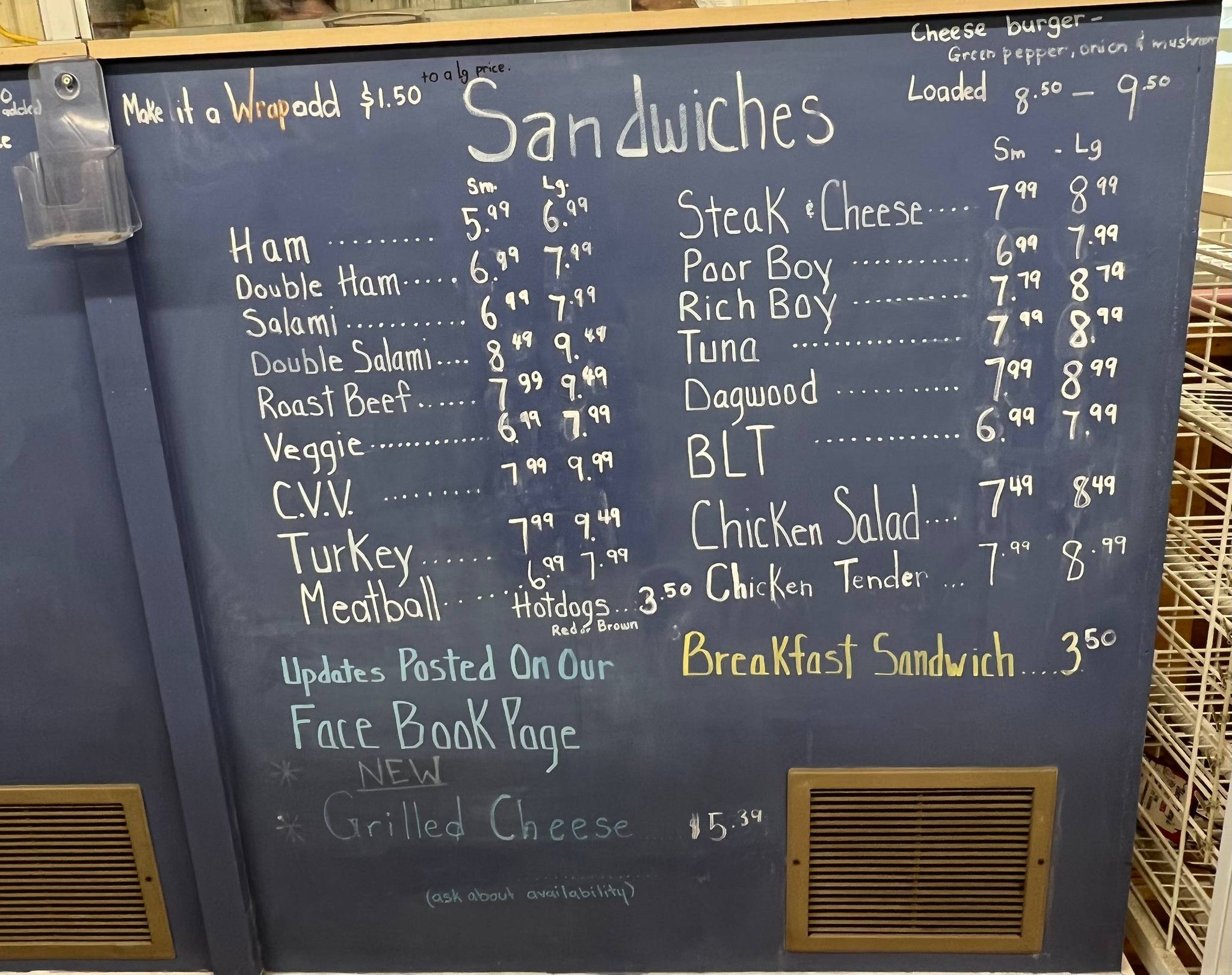 Menu at Casco Village Variety! pizzeria, Casco