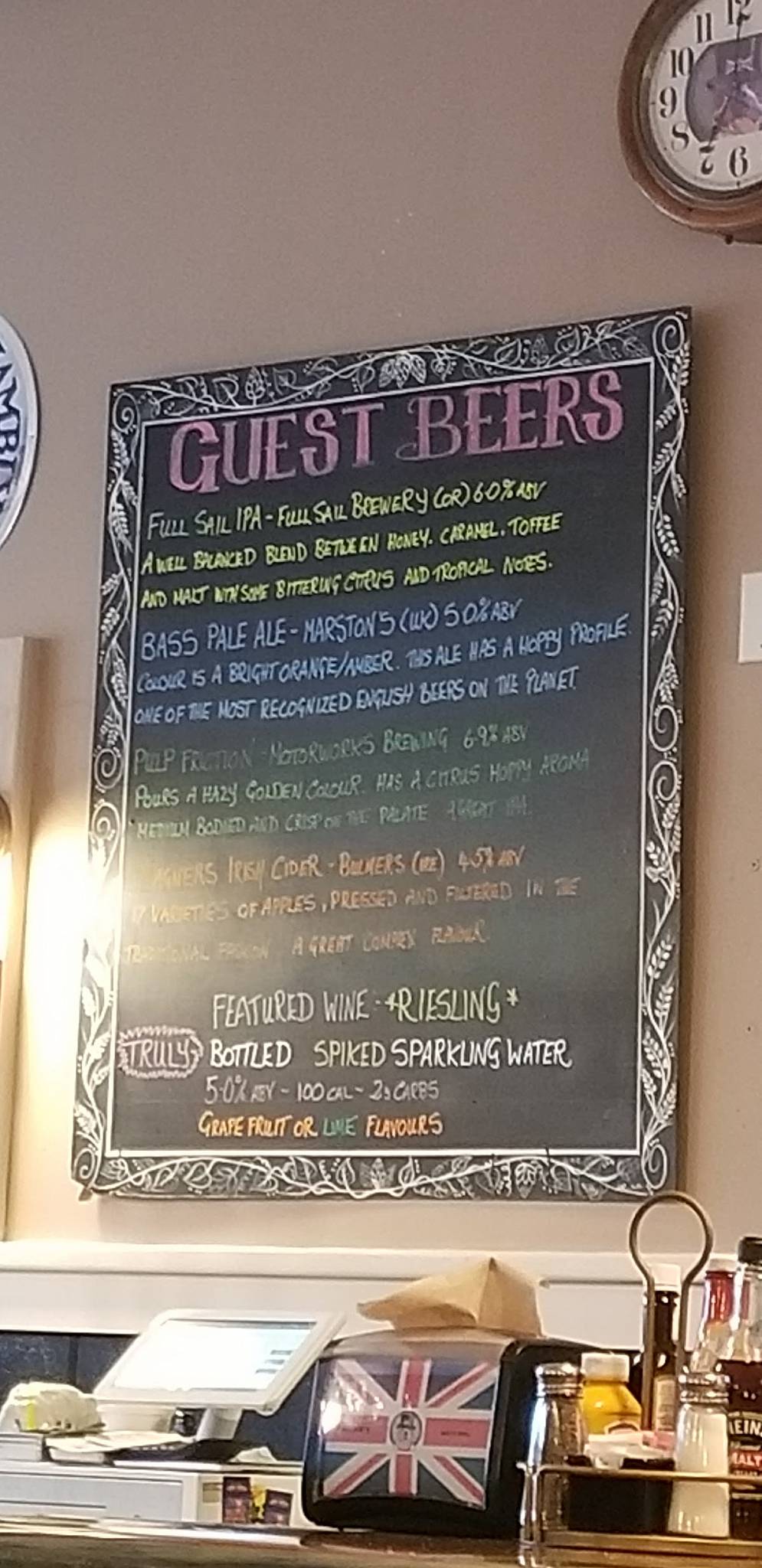 Menu at Archie's British Restaurant, Melbourne