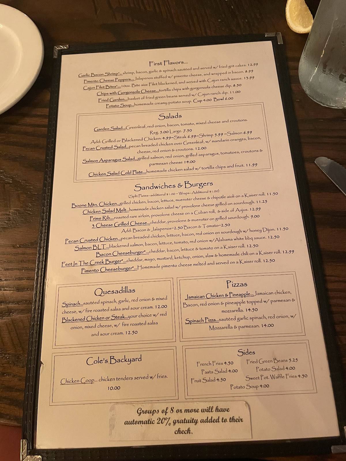 Menu at Garden Cafe, York