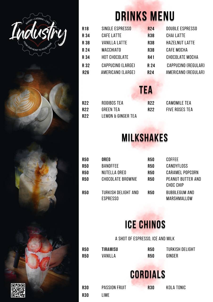 Menu at Industry Bakery, Johannesburg, 143 Barry Hertzog Avenue