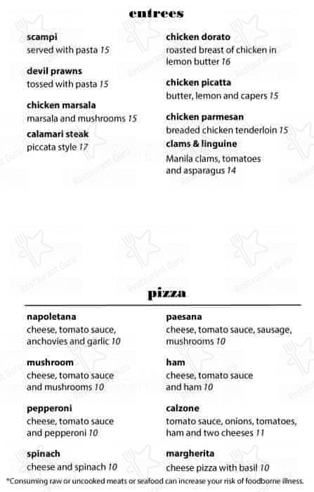 Italianissimo Ristorante menu