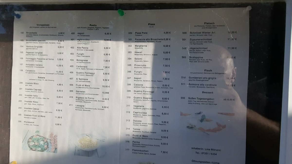 Speisekarte von Ristorante Pizzeria Kegelcenter, UbstadtWeiher