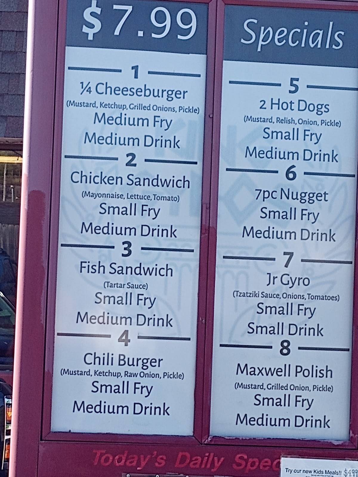 Menu at King Gyros restaurant, Fort Wayne, 814 Goshen Ave