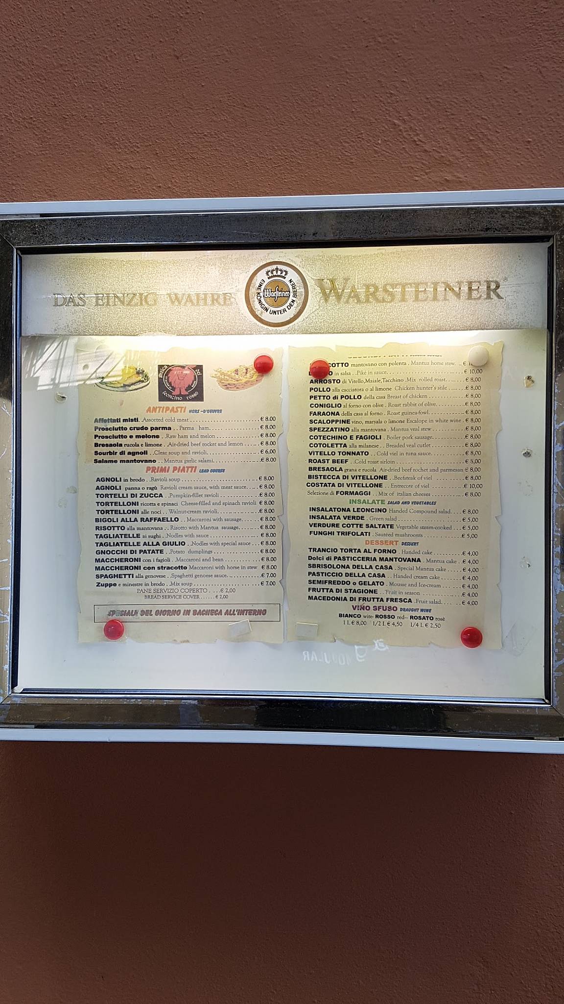 Do & Co Gastwirtschaft München Speisekarte Speisekarte von Leoncino Rosso restaurant, Mantua