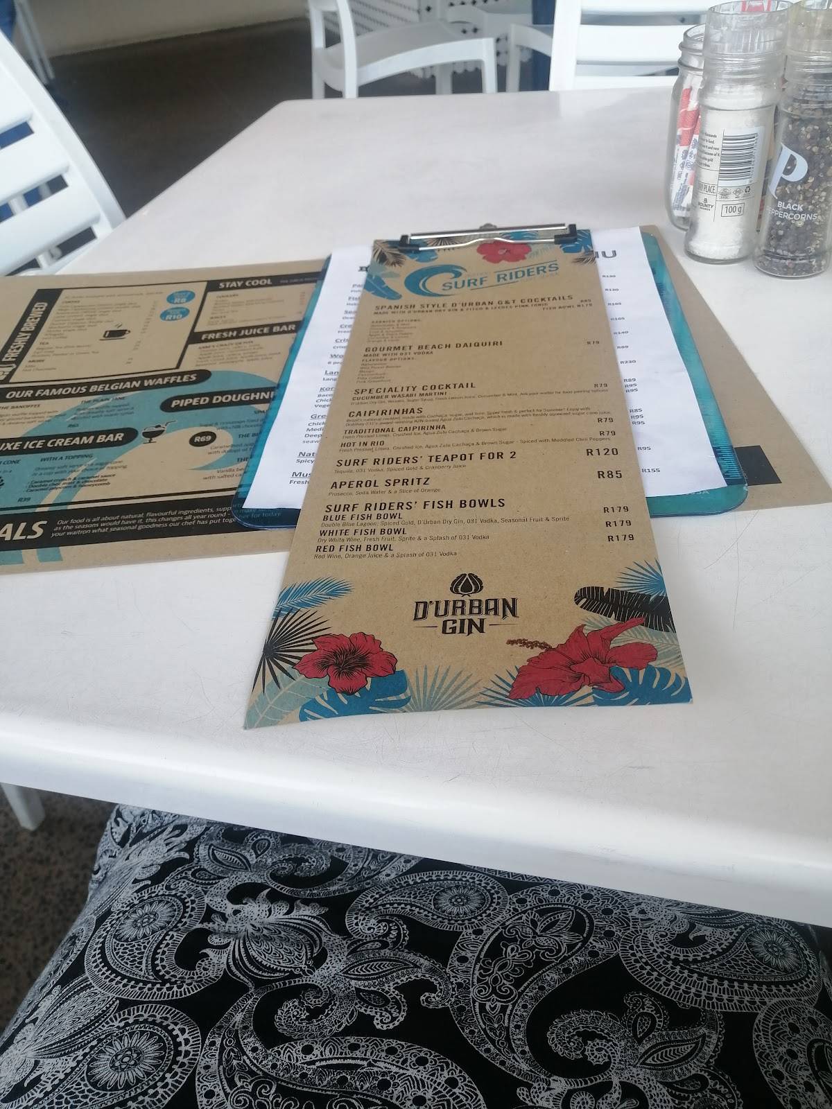 Menu At Surf Riders South Beach Beachfront Restaurant Durban