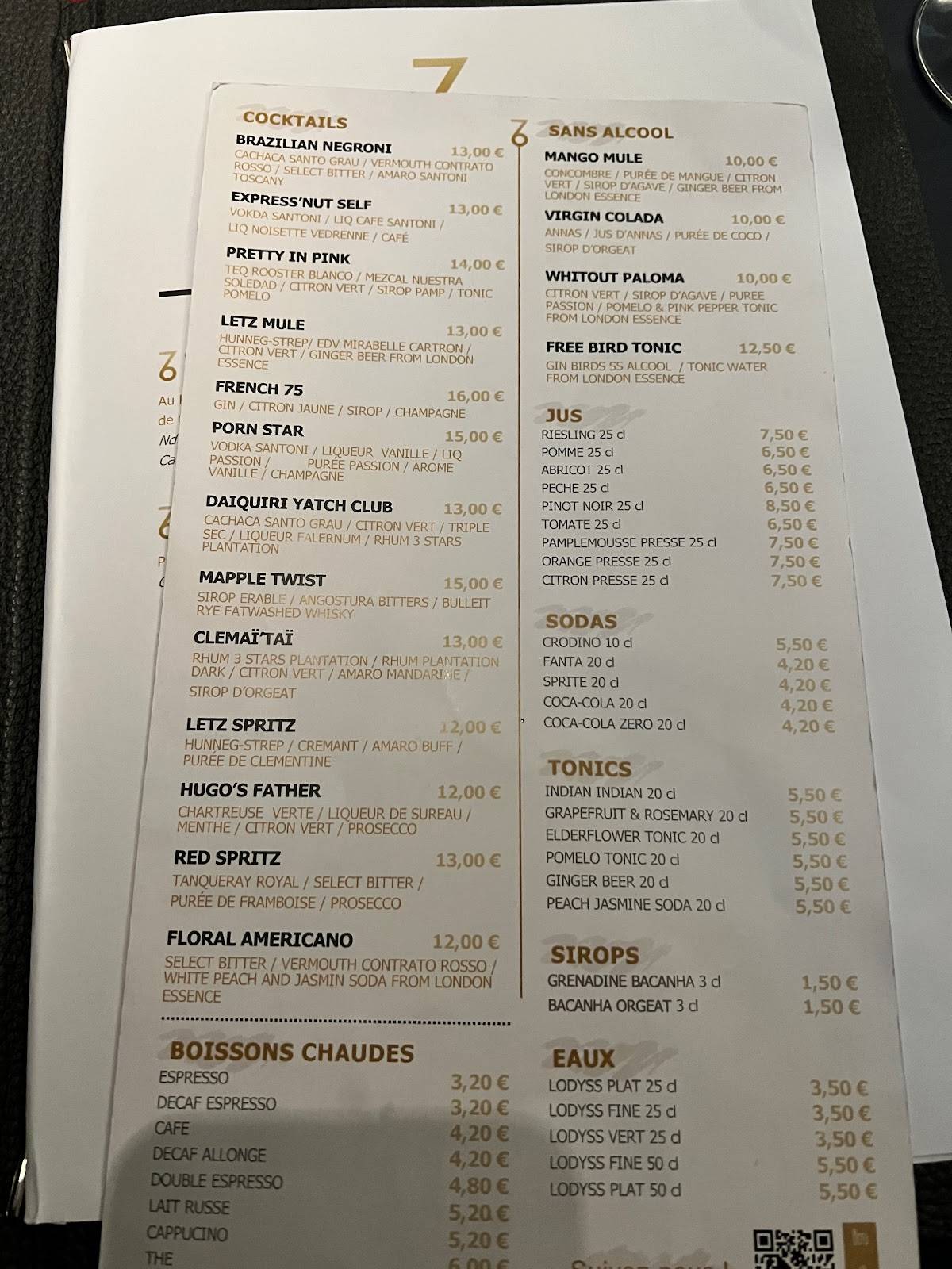 Menu au Restaurant SixSeven, Luxembourg