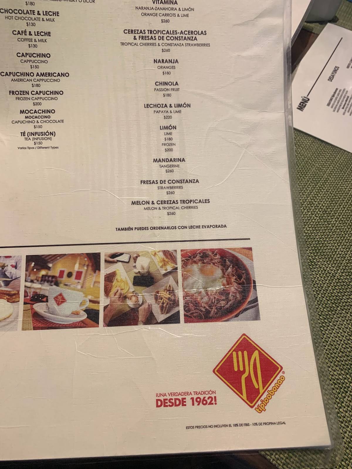 Menu at típicobonao (Bonao Sur) restaurant, Bonao