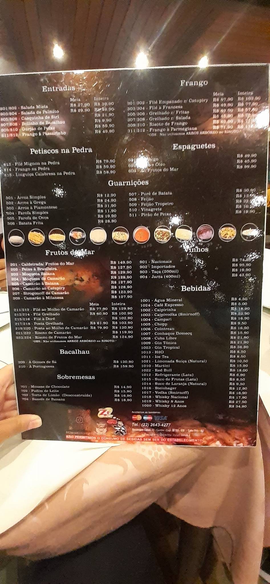 Menu em Zé da Picanha churrascaria, Cabo Frio