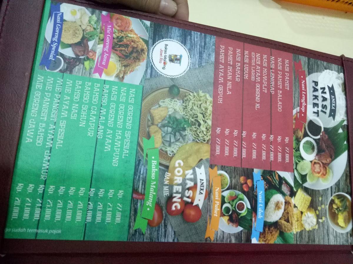 Menu at Rumah Makan Jawi Ria restaurant, Pontianak, Jl. Hasanuddin No.155