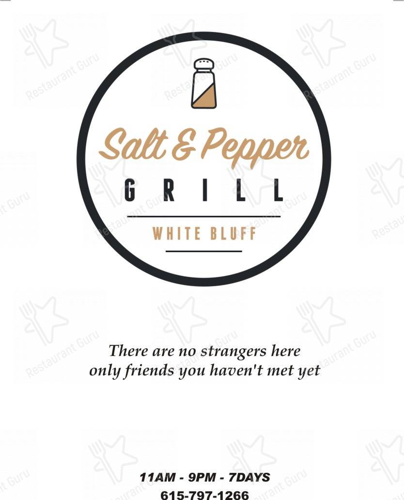 Menu at Salt and Pepper Grill restaurant, White Bluff