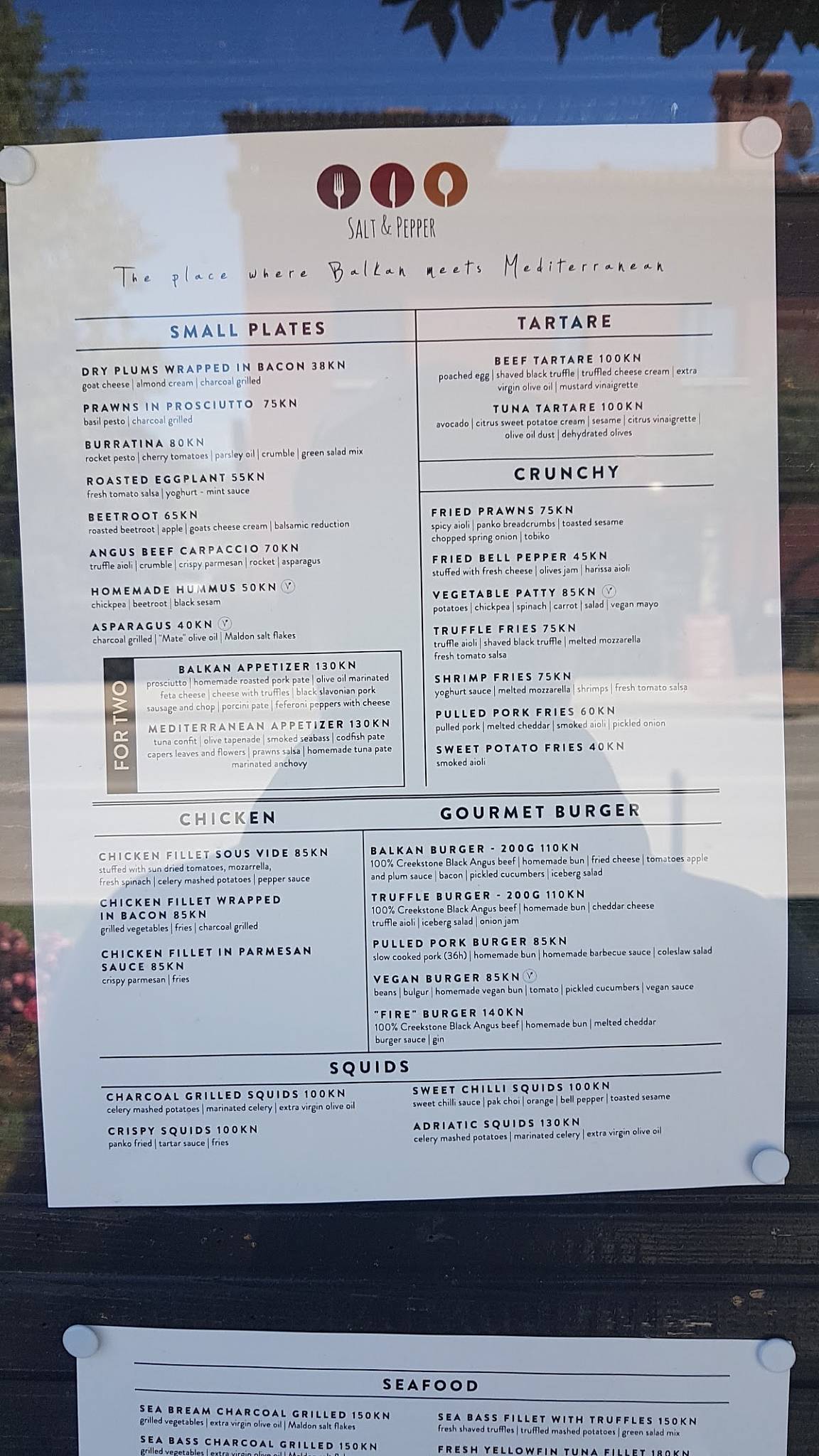 Menu at Salt & Pepper restaurant, Medulin