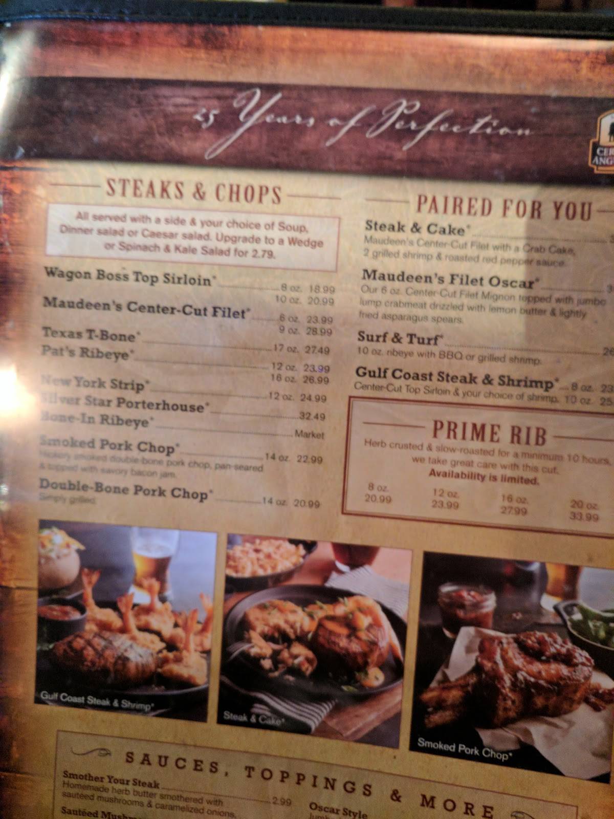 Menu at Saltgrass Steak House steakhouse, Waco