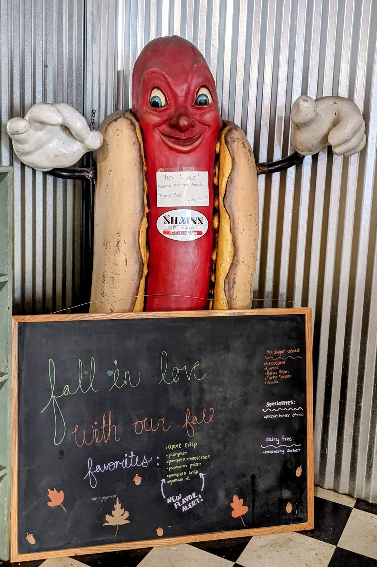 Menu at Shain's of Maine restaurant, Sanford