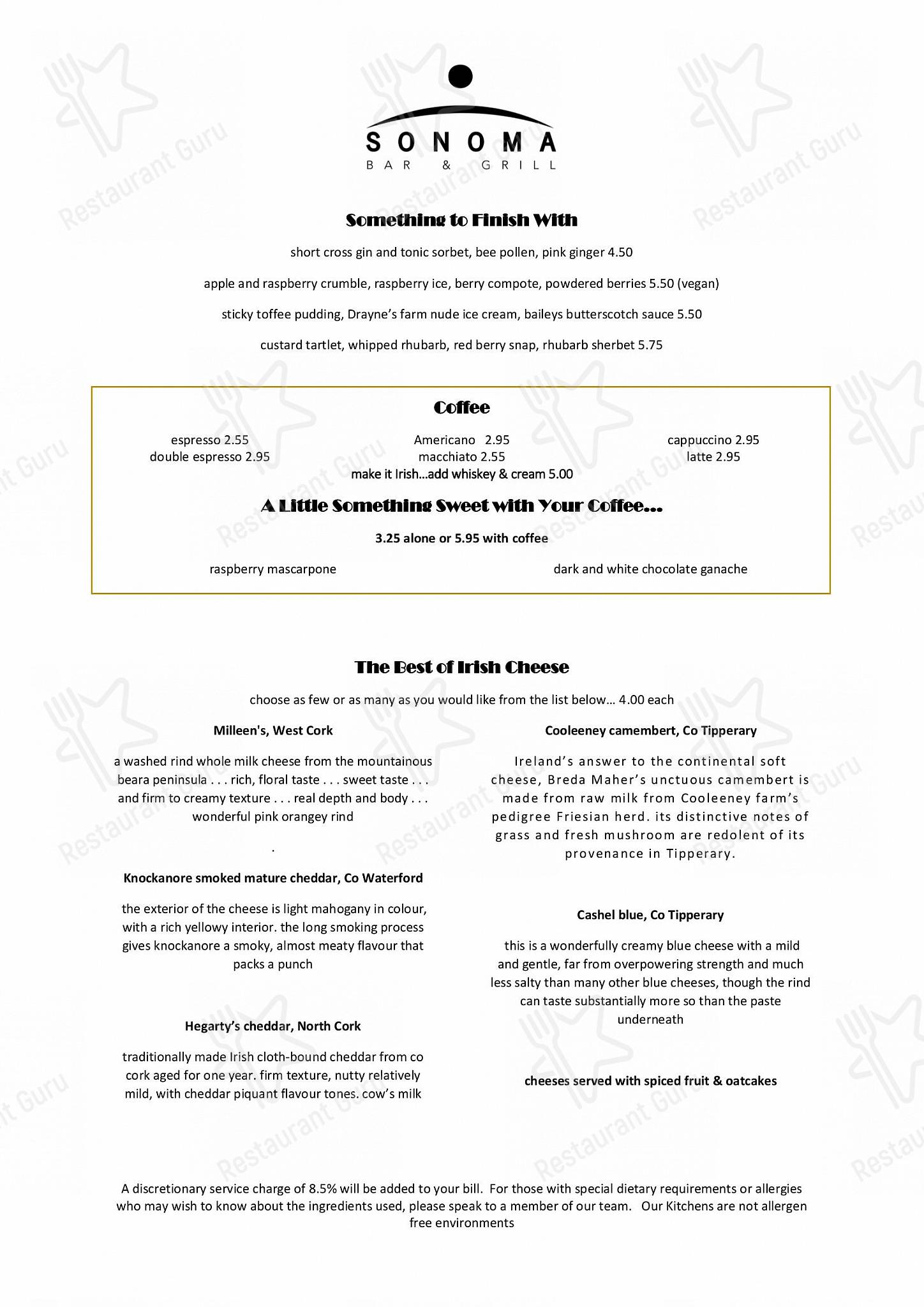 Menu at Riverside Restaurant & Bar, Belfast