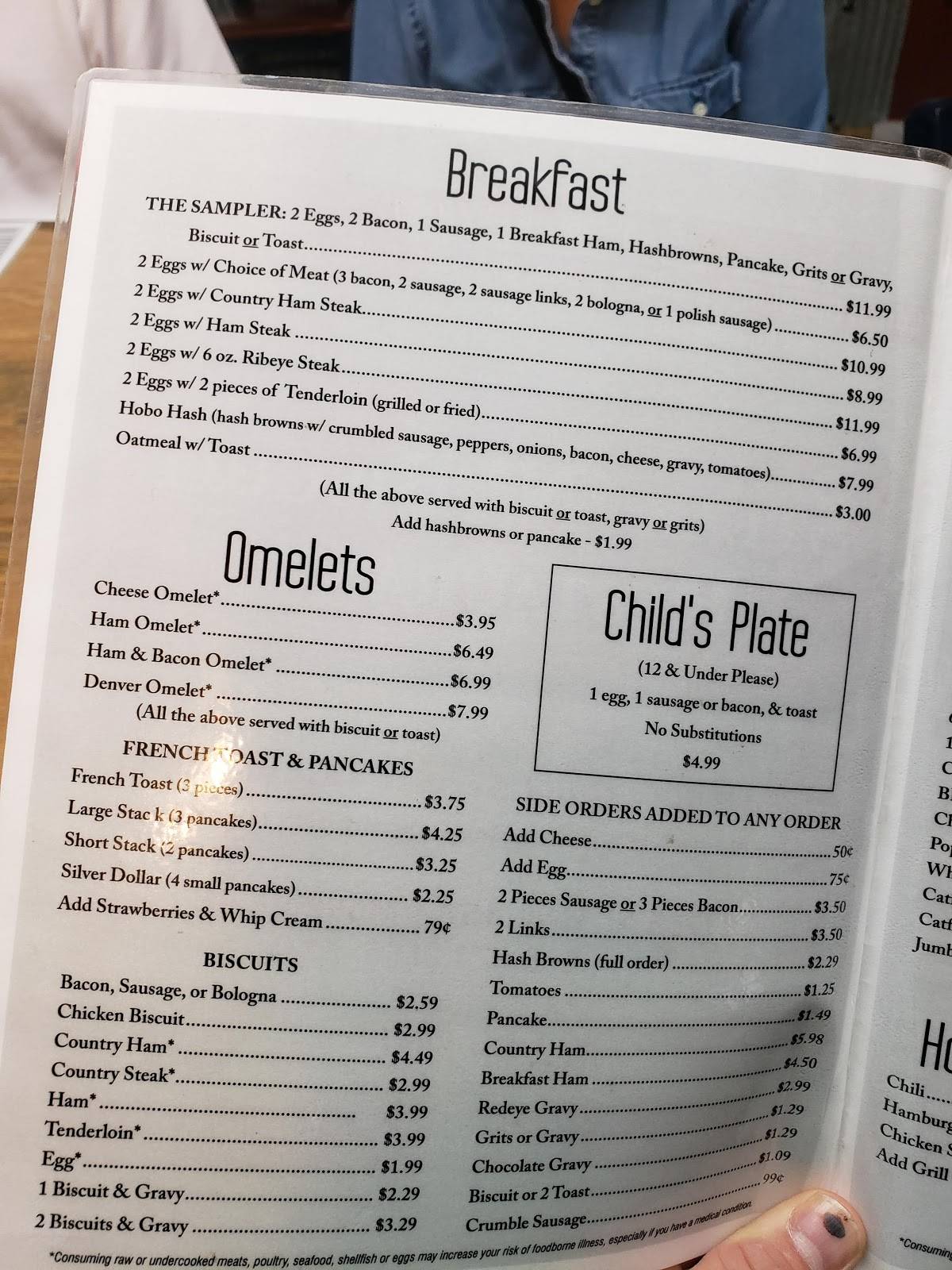 Menu at Steak N' Biscuit steakhouse, Moulton, AL157
