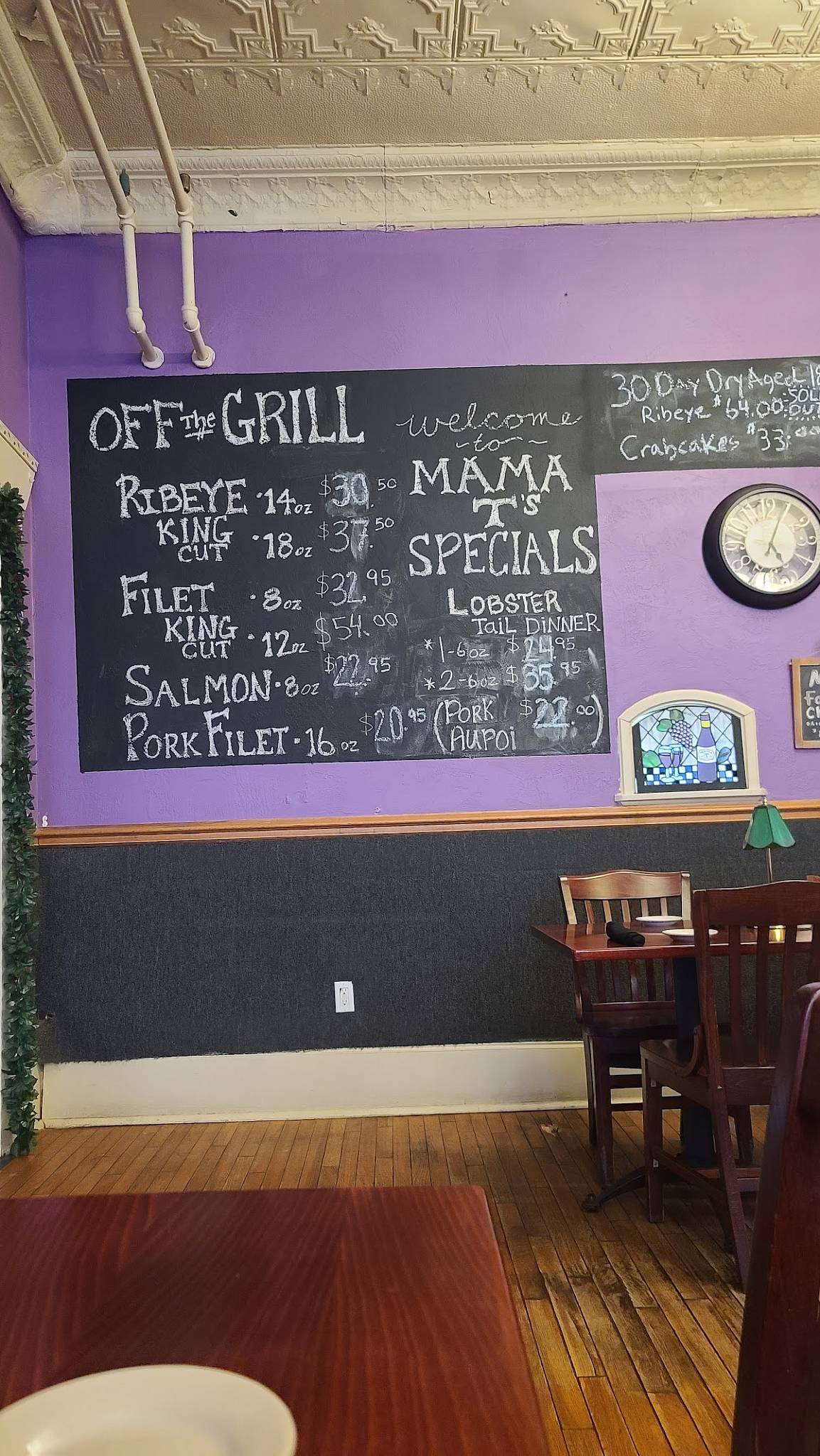 Menu at Mama T's Italian Steakhouse, Huntingburg